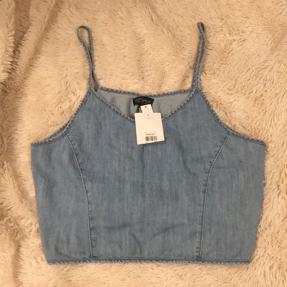 Topshop Tops - Topshop denim crop tank